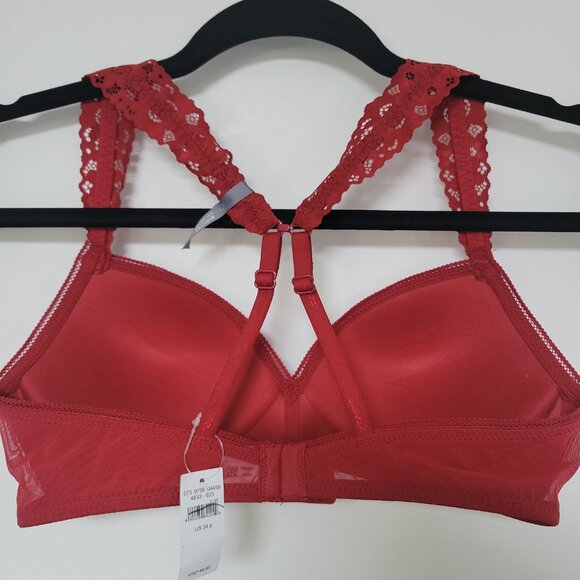 Aerie Real Happy Wireless Lightly Lined Bra Red 34B – New with Tags - Picture 6 of 11